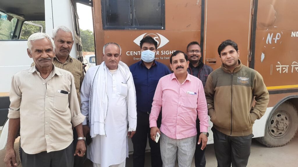 Eye check-up camp with a mobile eye-care van