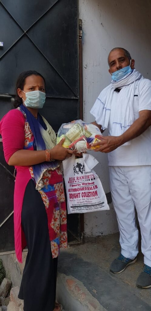 Ration kits being handed out