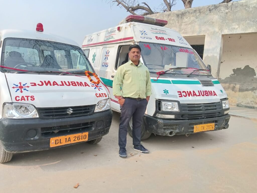 Ambulances at a community event in Kirari
